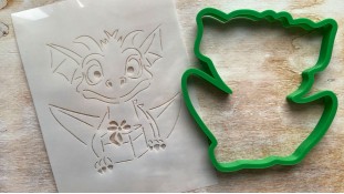 Вирубка + трафарет Дракончик №2