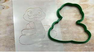 Вирубка + трафарет Змія №1 Вирубка + трафарет Змія №1