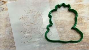 Вирубка + трафарет Змія №2 Вирубка + трафарет Змія №2