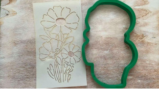 Вирубка + трафарет Космея Вирубка + трафарет Космея
