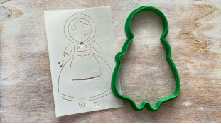 Вирубка + трафарет Лялька-мотанка