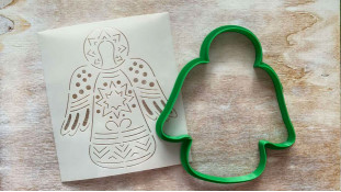 Вирубка + трафарет Ангел розпис