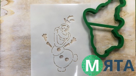 Вирубка + трафарет Олаф