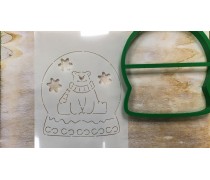 Вирубка + трафарет Снігова куля №2