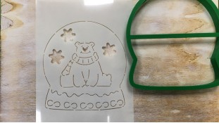 Вирубка + трафарет Снігова куля №2