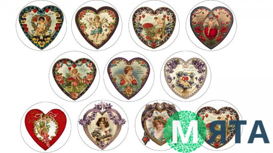 Валентинки для пряников и печенья 2