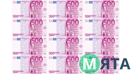 Картинка 500 евро (12 купюр)
