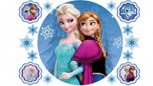 Холодное сердце для круглого торта и капкейков Холодное сердце для круглого торта и капкейков