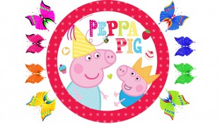 Свинка Пеппа для круглого торта Свинка Пеппа для круглого торта