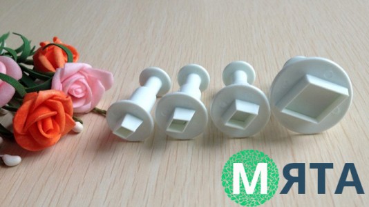 Плунжеры для мастики Ромбы. 4 штуки