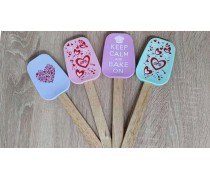 Лопатка-ложка силиконовая с деревянной ручкой