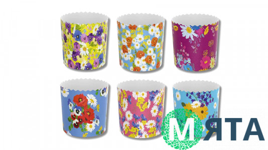 Бумажная форма для паски микс №11, 90х85 мм 