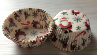 Бумажная форма рифленная 50х30, Дед Мороз