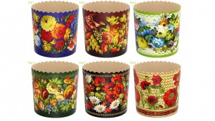 Бумажная форма для паски №7 микс 110х85 (375 грамм)