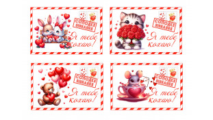 Съедобная картинка Открытка сладкое признание Съедобная картинка Открытка сладкое признание