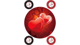 Картинка на торт Сердца