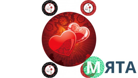 Картинка на торт Сердца