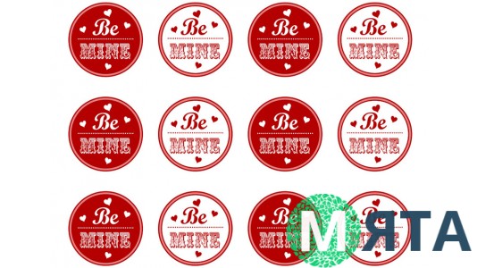 Сахарные картинки для капкейков День Влюбленных