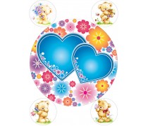 Съедобная картинка на торт и капкейки Сердца