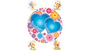 Съедобная картинка на торт и капкейки Сердца