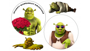 Съедобная картинка С Днём рождения Шрек