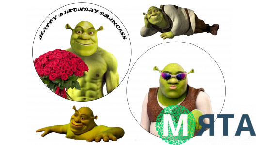 Съедобная картинка С Днём рождения Шрек