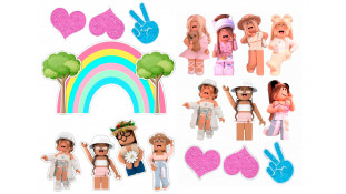 Съедобная картинка Roblox Девочки 2 (Роблокс)