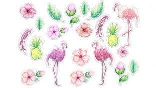 Съедобная картинка с Фламинго 2