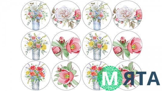Съедобная картинка "Цветы" 11