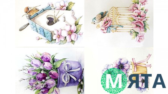 Съедобная картинка "Цветы" 13
