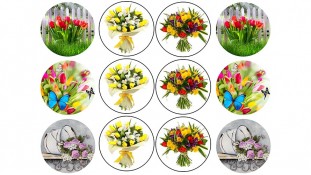 Съедобная картинка "Цветы" 16