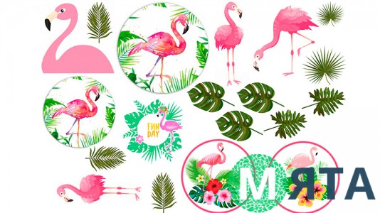 Съедобная картинка с Фламинго 3