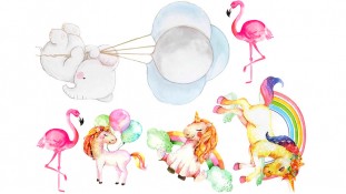 Единороги + Фламинго, Слоник Единороги + Фламинго, Слоник