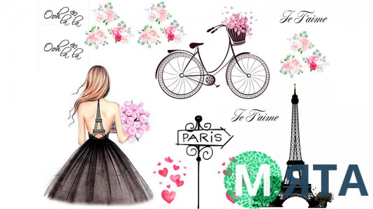  Съедобная картинка "Девушка в Париже" 2