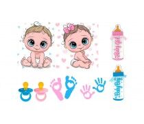 Съедобная картинка Детки (гендерный торт)