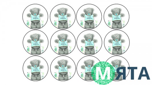 Съедобная картинка "С Днем Рождения. Мишка" 