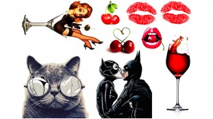 Бетмен+кот+девушка в стакане Бетмен+кот+девушка в стакане