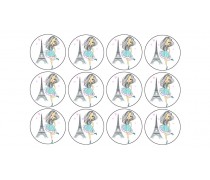  Съедобная картинка "Девушка в Париже" 1