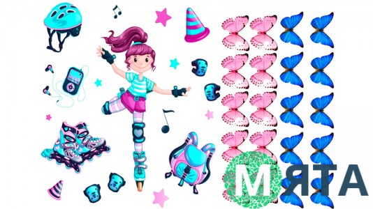 Девочка на роликах