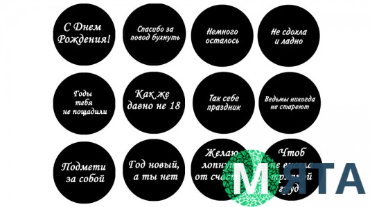 Съедобная картинка "Черные надписи 2"