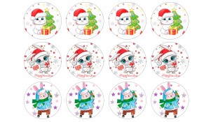 Новогодняя картинка Зайцы №5