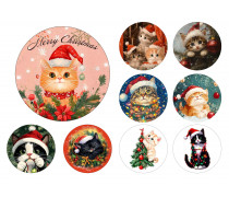 Съедобная картинка для Бенто Новогодние коты