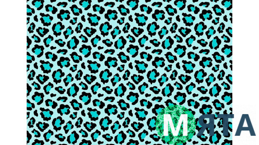 Съедобная картинка Бирюзовый Леопард  фон