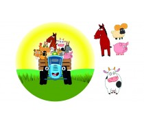 Съедобная картинка "Синий трактор" 1