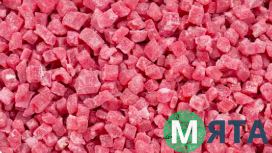 Фруктовые желейные кусочки Клубника, 100 грамм