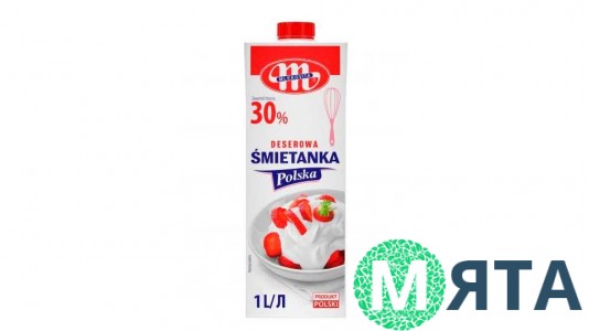 Натуральные сливки MLEKOVITA 30% 