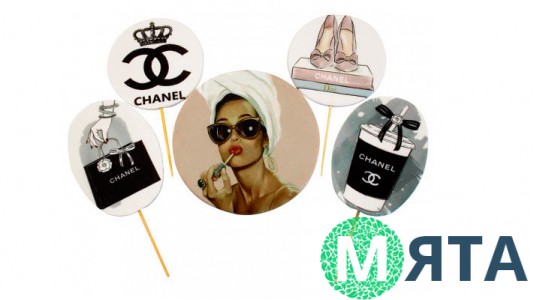 Набор сахарных топперов Девушка Chanel
