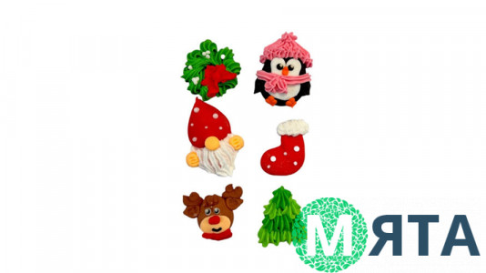 Набор сахарных украшений Елочные декорации 2Д