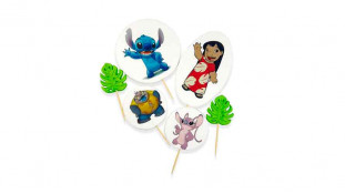 Набор сахарных топперов Стич и Энджел Набор сахарных топперов Стич и Энджел