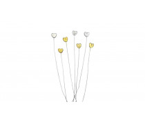 Набор Мини-Сердечек Золото/Серебро на проволоке